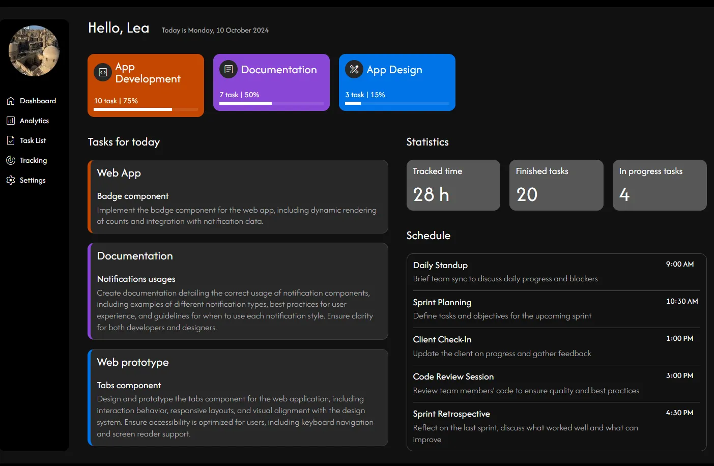Fully responsive dashboard with no media queries on a large screen